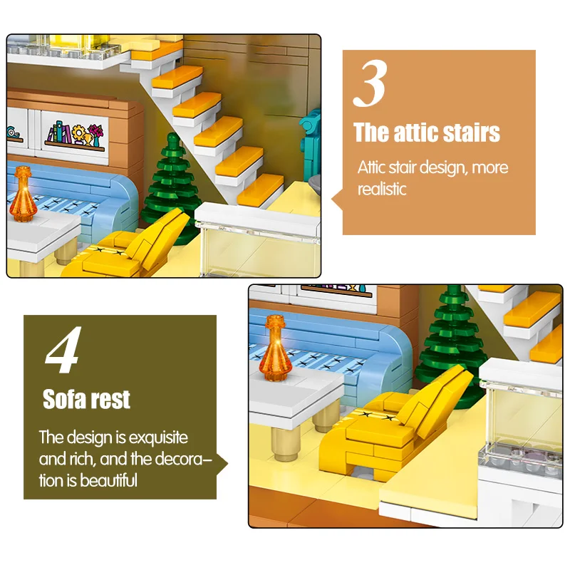 310 шт. строительные архитектурные блоки серии City Street View скандинавский дом фигурки