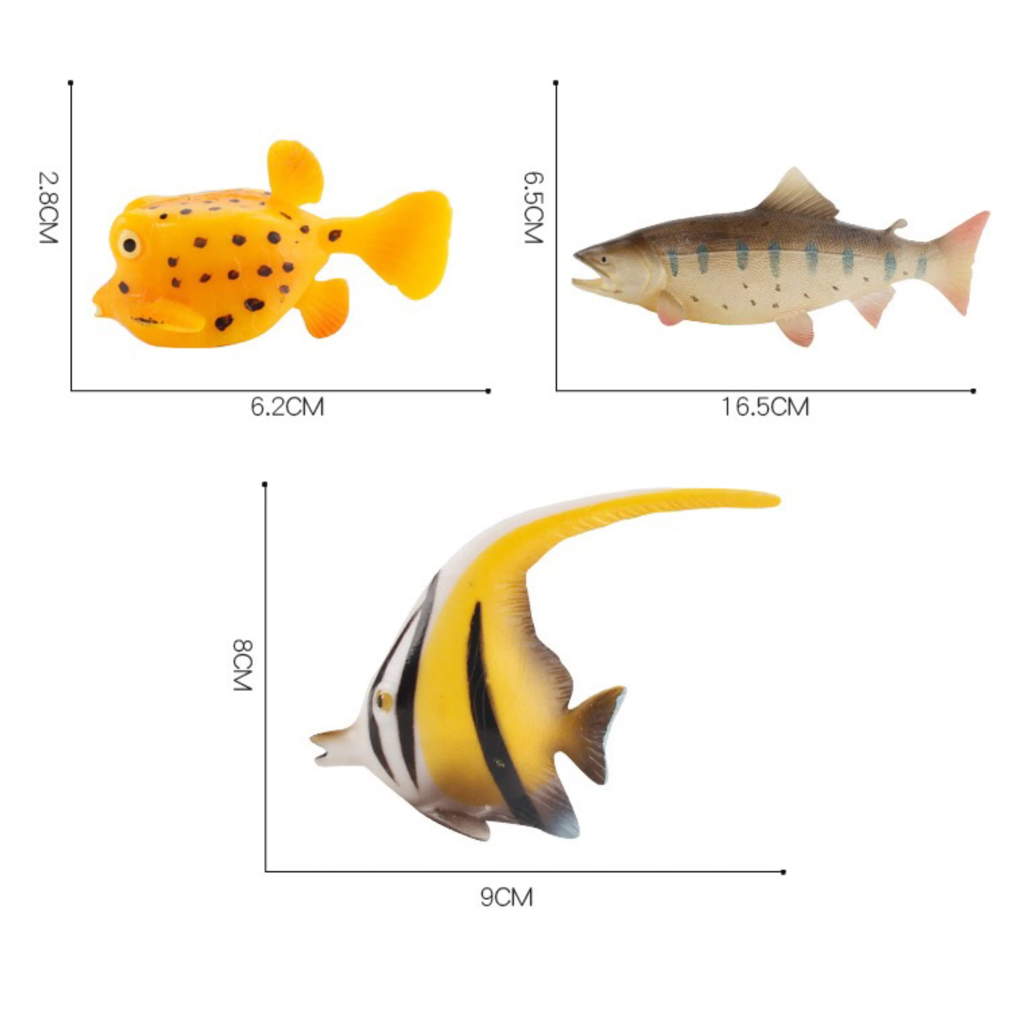 

Simulation Figurines Toy Ocean Fish Animals Model Tunas Salmon Action Figures Marine Aquarium Lifelike Educational Kids Toys