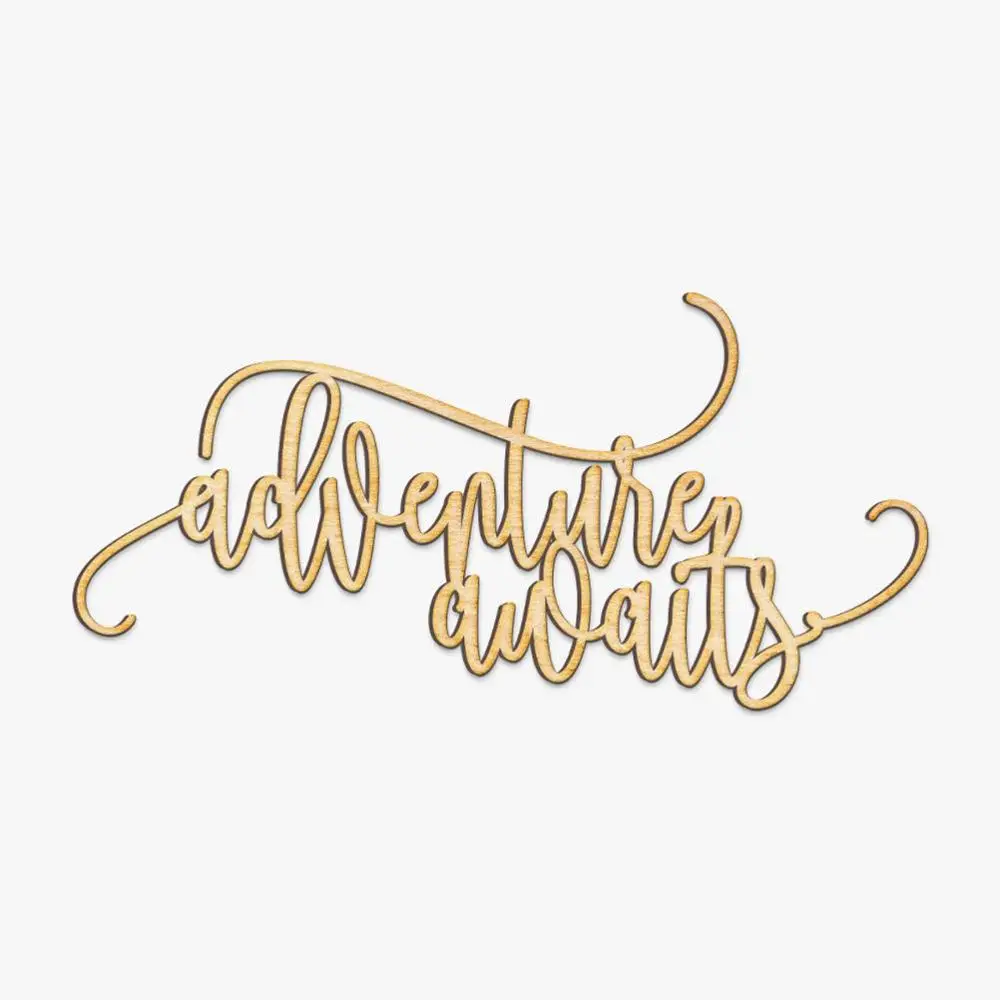 Деревянный знак деревянный лазерная резка дерева декор приключения ожидает