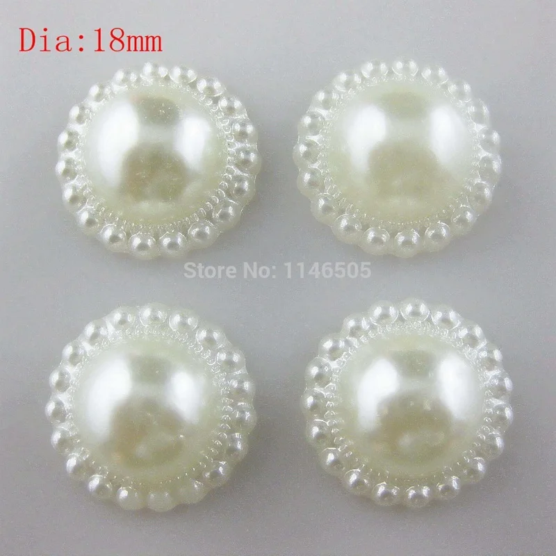 Плоские круглые жемчужные пуговицы цвета слоновой кости 18 мм 150 шт./лот в качестве