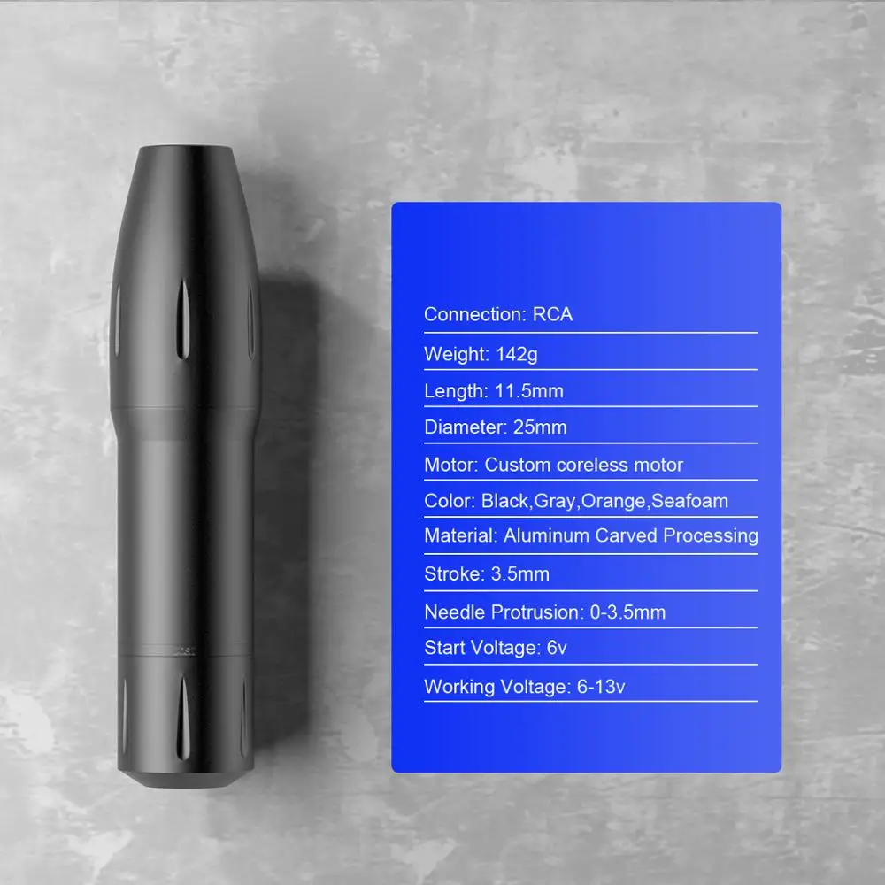 Вращающаяся тату машинка JOSI мощный с мотором без сердечника на заказ шнур RCA