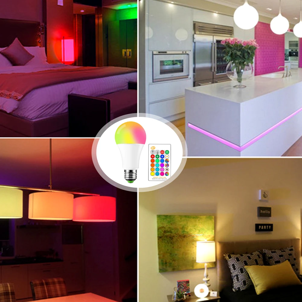 Светодиодный меняющийся RGB Волшебная светодиодная лампочка белый + 5 Вт 10 цвет 85 265