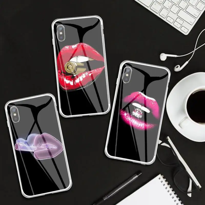 

Sexy Lip Aesthetics Phone Case Transparent Case For IPhone 6 6s 7 8 Plus X Xs Xr Xsmax 11 12 Pro Promax 12mini