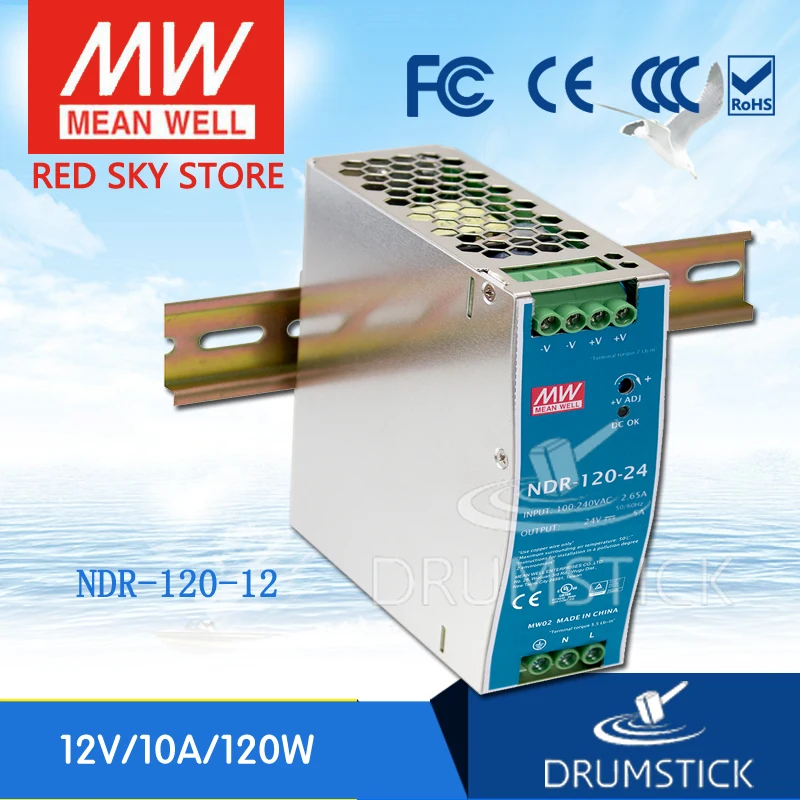 

kindly MEAN WELL 6Pack NDR-120-12 12V 10A meanwell NDR-120 12V 120W Single Output Industrial DIN Rail Power Supply