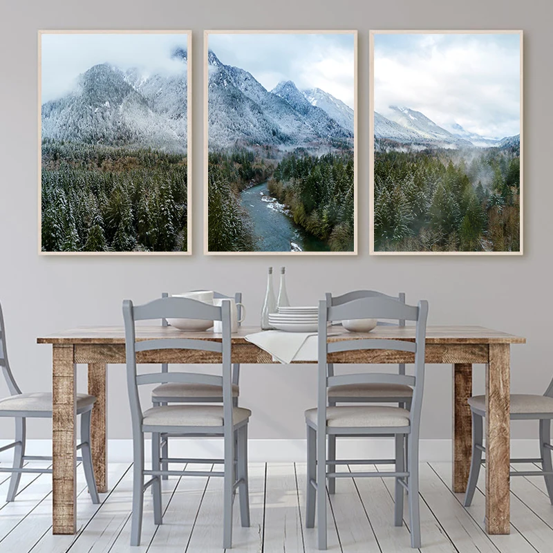 

Nordic Wall Art Mountain Green Forest Landscape Canvas Painting Natural Posters And Prints Pictures For Living Room Home Decor