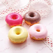 25mm Kawaii Donuts Resin Decoration Crafts Flatback Cabochon Simulation Food Donut DIY Scrapbooking Phone Hair bow Accessories