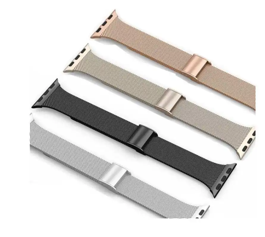 Золотистый ремешок для iwatch цвета шампанского часов 6 5 ремешков Миланский Браслет