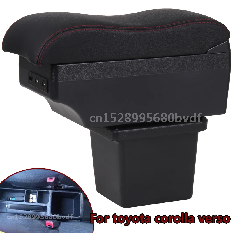 For toyota corolla verso Armrest box Center console central Store content box cup holder accessories parts USB Charging