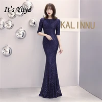 half sleeve evening dresses its yiiya dx338 mermaid sequined robe de soiree plus size o neck zipper special occasion dresses
