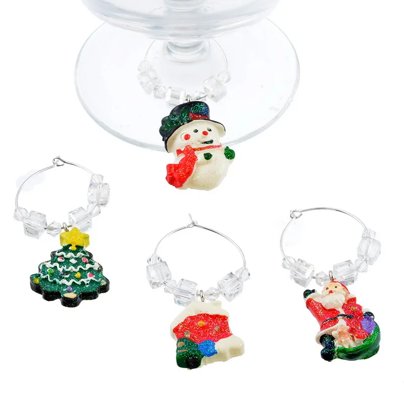 Рождественский бокал для вина кулон украшение стола декоративный бирка круг