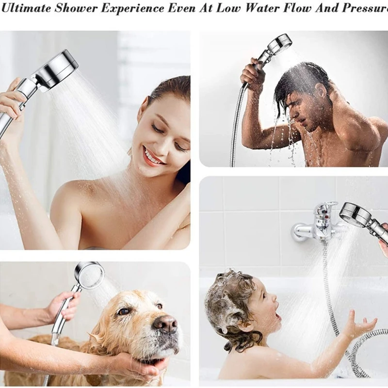 

Ionic Rainfall Shower Head Water-Saving 4-Mode Shower Spray with Water Stop High Pressure SPA Showerheads with Filters