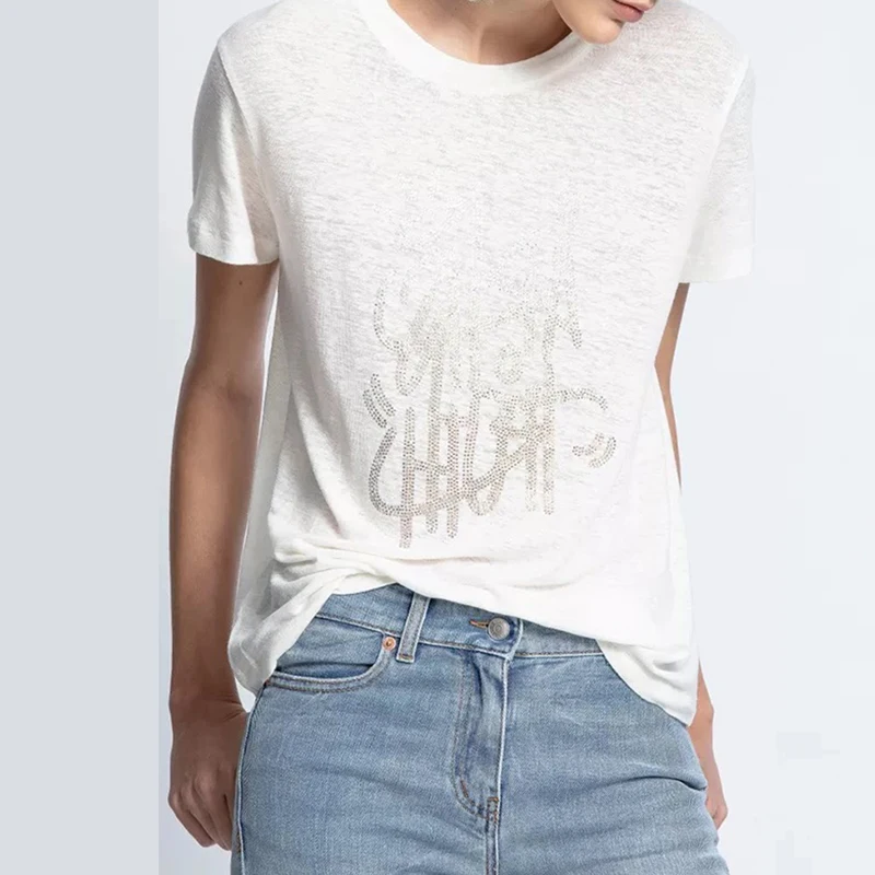 

Футболка, белая женская футболка с принтом Rowling, футболка с коротким рукавом, ретро модная повседневная одежда, креативный Топ 2021