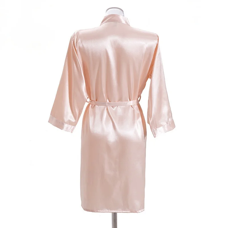 

New Bride Bridesmaid Sexy Solid Sling Robe the Bride Wedding Gift Bathrobe Kimono Satin Robes Champagne Red Home Robes Homewear