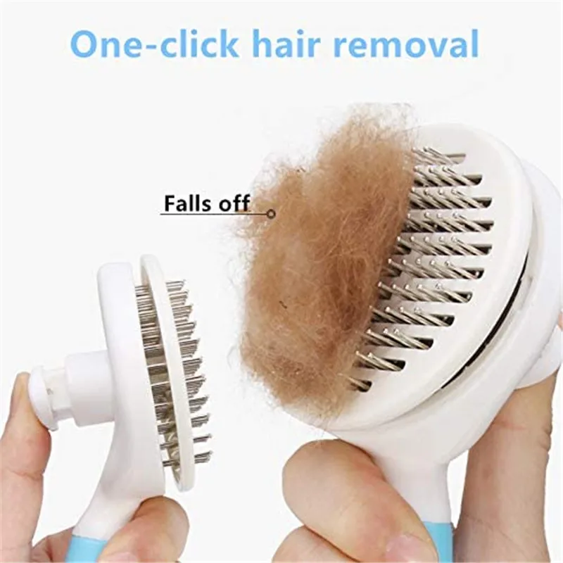 

Dog Hair Removal Comb Grooming Brush Stainless Steel Cats Combs Automatic Non-slip Brushs for Dogs Cats Cleaning Supplies