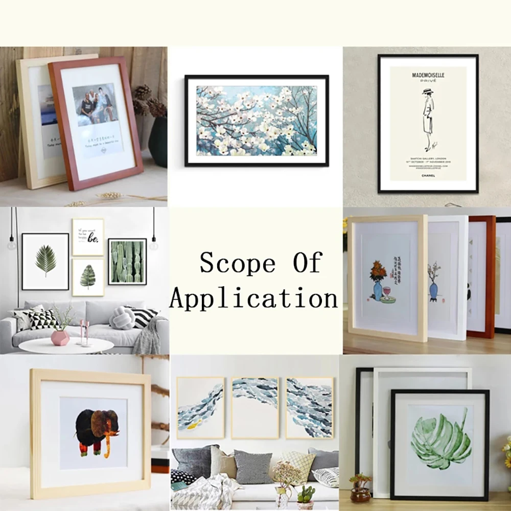 

Nordic Simple Style Canvas Poster Picture Wall And Table Black White Color Wood Frame Photo Display For Living Room Home Decor
