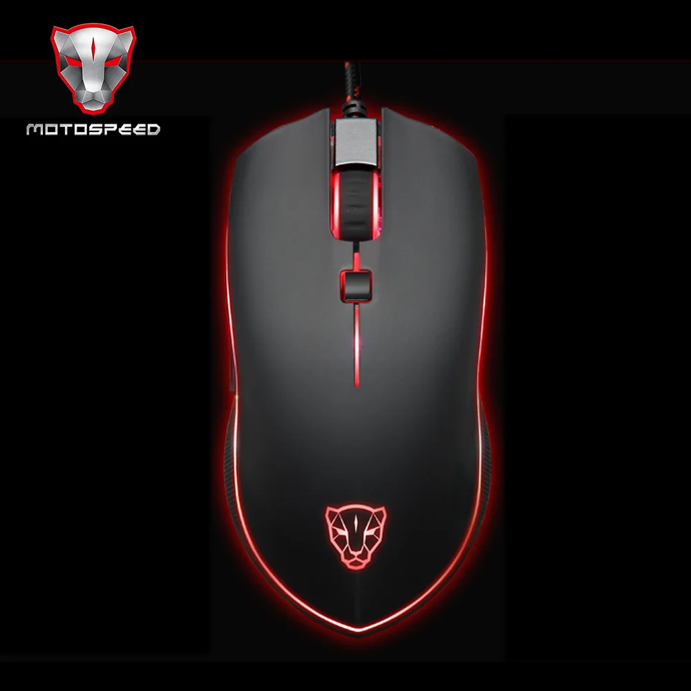 Motospeed игровая мышь 4000 DPI 6 кнопок USB V40 Проводная оптическая светодиодсветодиодный дышащая подсветка программируемая игровая мышь для ПК ноутбука - изображение