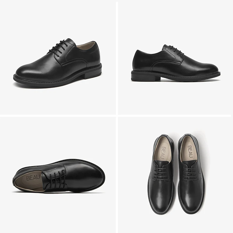 Туфли дерби BeauToday женские мягкая телячья кожа на шнуровке круглый носок