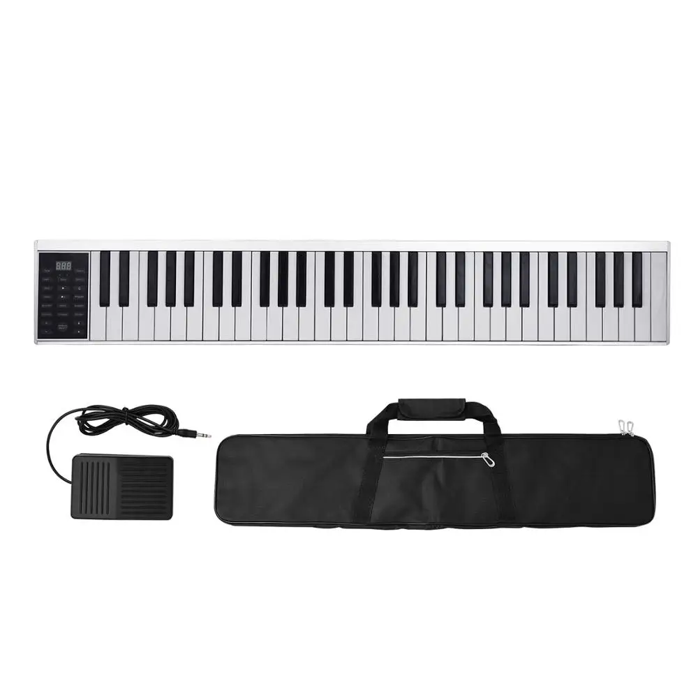

61 Keys Digital Electronic Piano Keyboard MIDI Output 128 Tones 128 Rhythms 14 Demo Songs Recording Programming Playback piano