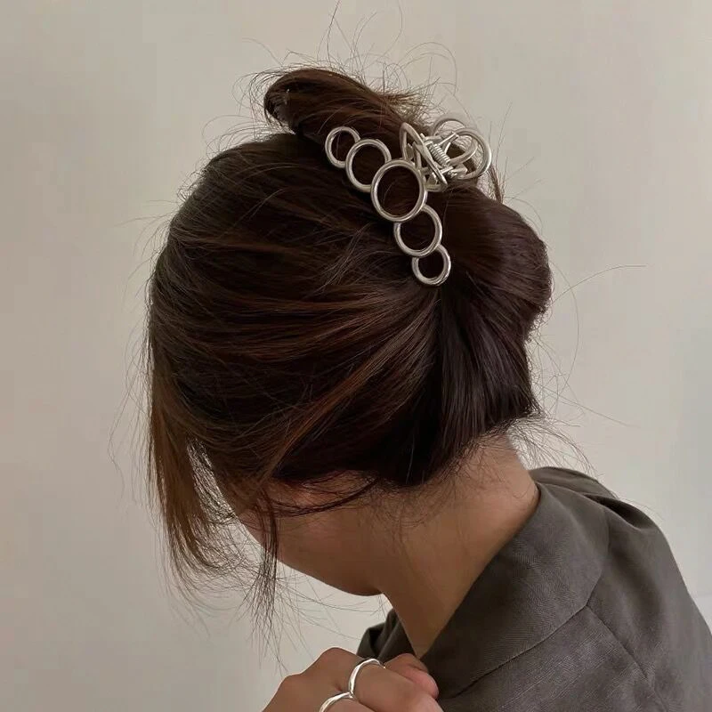 

Round Shark Clip Metal Hair Clips Catch Clip Hairpins Hair Accessories Temperament All-match Hair Claws Hairgrips