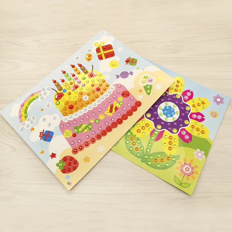 

DIY Crystal Paste Painting Mosaic Puzzle Diamond Stickers Handmade Toys Random Color Kids Stickers Creative Educational Toys