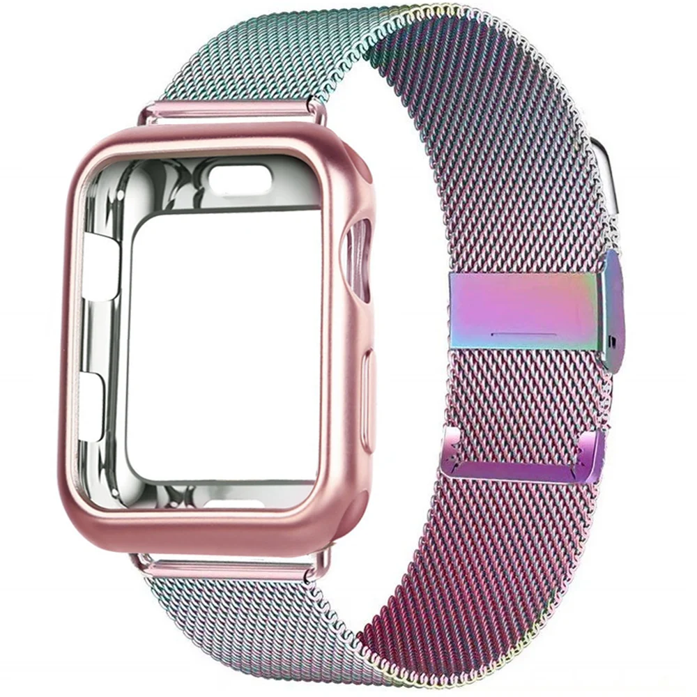 

Чехол и ремешок для Apple Watch se band 44 мм 40 мм 42 мм 38 мм, металлический браслет из нержавеющей стали, ремешок для наручных часов iWatch series 6 5 4 3