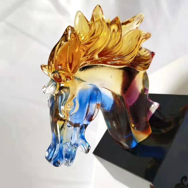 SPECTACULAR COLORED GLAZE HORSE COLLECTIBLE FIGURINE STATUE MURANO GLASS BLOWN ARTWORK ANIMAL PAPERWEIGHT GIFT HOME DECOR | Дом и сад