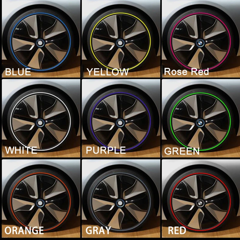 Hot Sale 8M/Roll Car Wheel Protection Sticker Decorative Strip Rim Tire Shape Modification Auto Accessories | Автомобили и