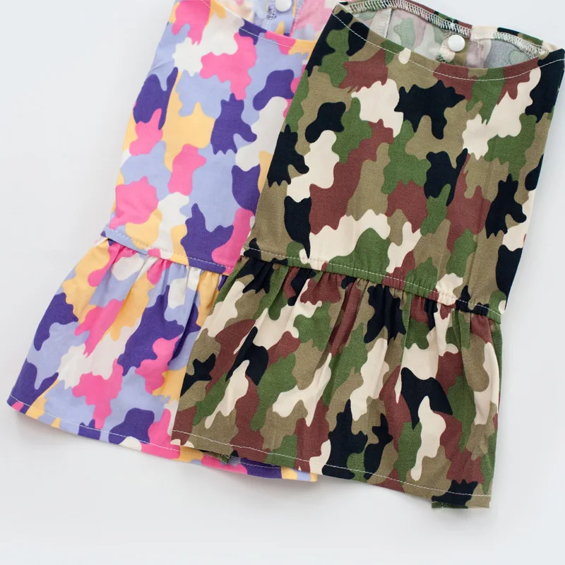 Весенняя и летняя одежда для отдыха собак стильная дышащая камуфляжная юбка с