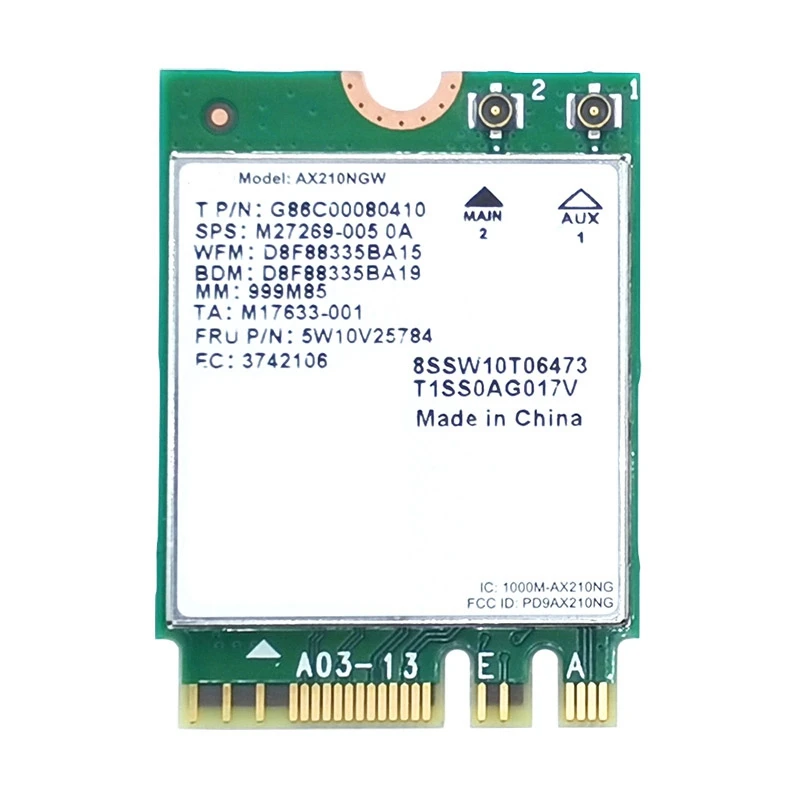 

Двухдиапазонный Wi-Fi 6E AX210 M.2 NGFF Wi-Fi карты для AX210NGW 2,4 ГГц/5G 802.11Ax Bluetooth 5,2 Беспроводной сетевая карта