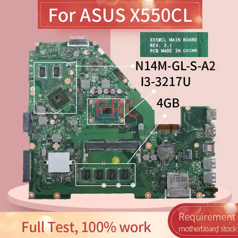  ASUS X550CL I3-3217U    REV.2.1 SR0N9 N14M-GL-S-A2    4    DDR3    