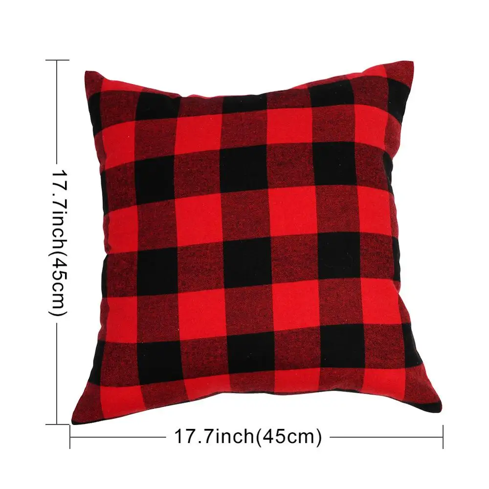 Red and Black OurWarm размером 45*45 см хлопковое покрывало наволочка на подушку белая юбка-американка черного красная клетчатая подушка для дивана номер Украшения дома и офиса - Цвет: Red and Black