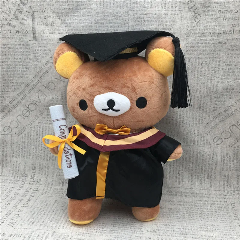 

30 см головной убор для бакалавра издание доктора Rilakkuma подарок на выпускной мультяшная кукла плюшевая игрушка кукла украшение для детей для...