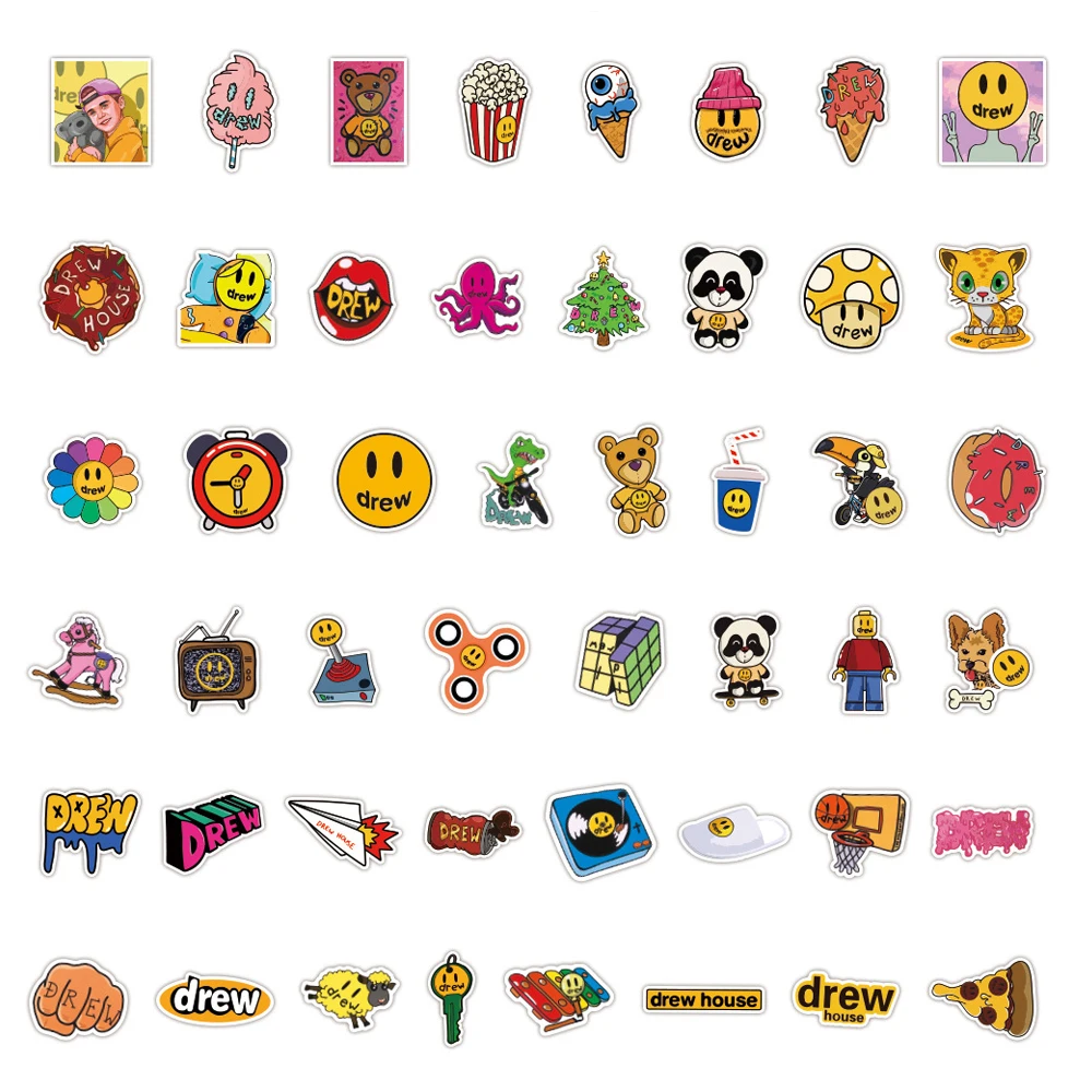 

100PCS Singer Justin Bieber Drewhouse Stickers Laptop Guitar Luggage Fridge Waterproof Graffiti Sticker Decal Kid Classic Toys