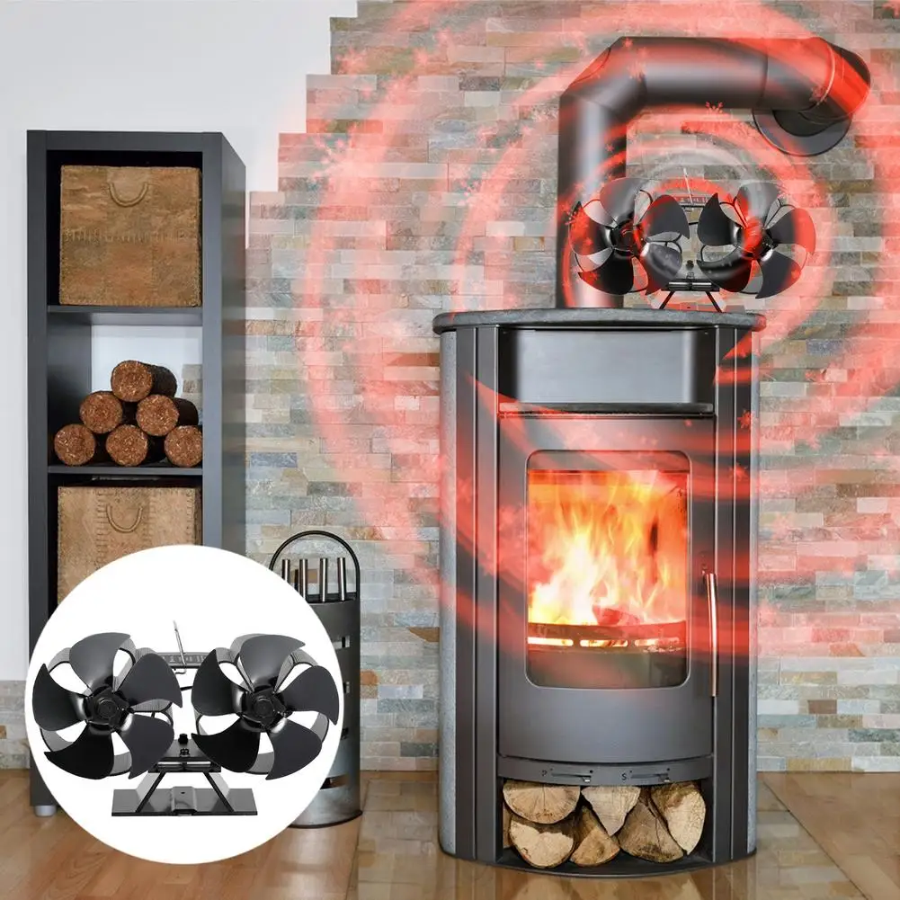 

Двойная головка, 10 лезвий, зеркальная, алюминиевая, бесшумная, Экологически чистая, для деревянной горелки, тихая, теплая, зимняя