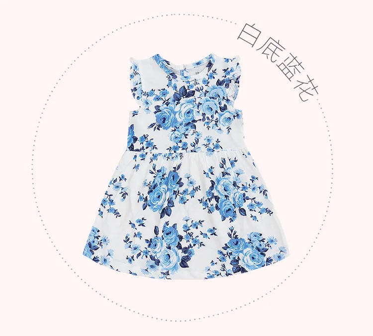 Распродажа Детские Платья с цветочным рисунком для девочек Летняя хлопковая