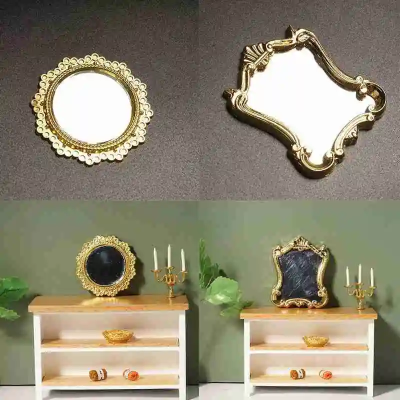 

[1:12 dollhouse DOLLHOUSE mini furniture model] European frame mirror style T5A0