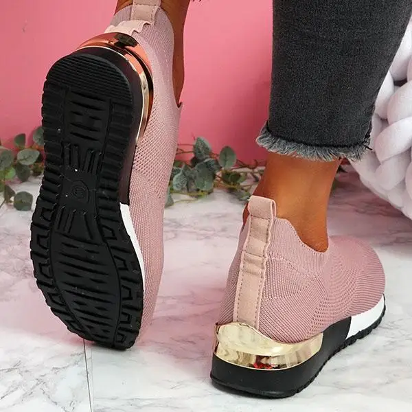 

Vulcanize Shoes Sneakers Women Shoes Ladies Slip-On Knit Solid Color Sneakers for Female Sport Mesh Casual Shoes for Women 2021