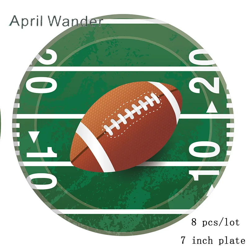 Новые товары для регби бумажные тарелки американского футбола салфетки