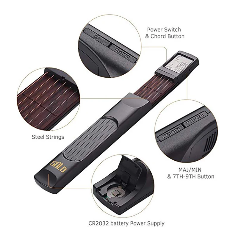 Портативный инструмент для практики карманных гитарных аккордов тренажер шеи с