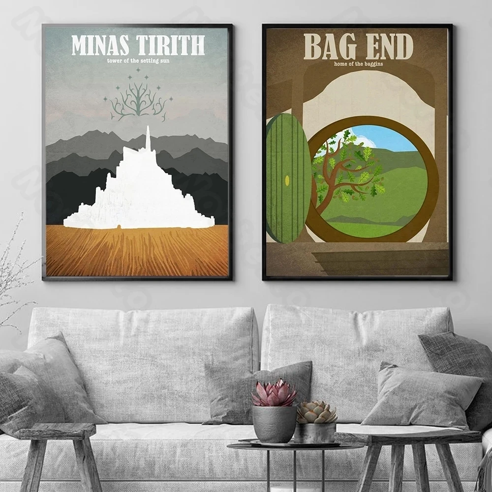 

Modern Style Canvas Painting Poster Print Famous Movie Posters Scenes and Music Mines of Moria for Home Rooms Wall Decoration