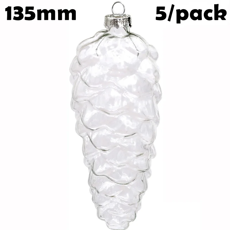 

Promotion - 5 Pieces x DIY Paintable Home Wedding Christmas Decoration Ornament 135mm Glass Pine Nut