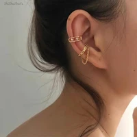retro star ear clip simple tassel without perforation cuff fake cartilage earrings ladies cuff jewelry accessories adjustable