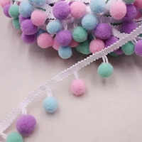 3 yards pom pom trim ball 11 mm mini pearl pompom fringe ribbon sewing lace kintted fabric handmade craft accessories