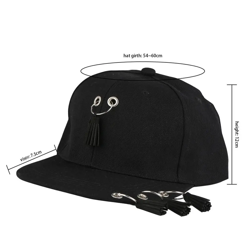 Детская модная бейсболка с металлическим кольцом и железными кисточками