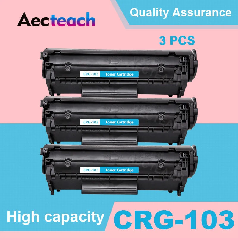 Aecteach 3 шт. Совместимость легко пополнить CRG 103 303 703 для canon lbp 2900/3000 тонер