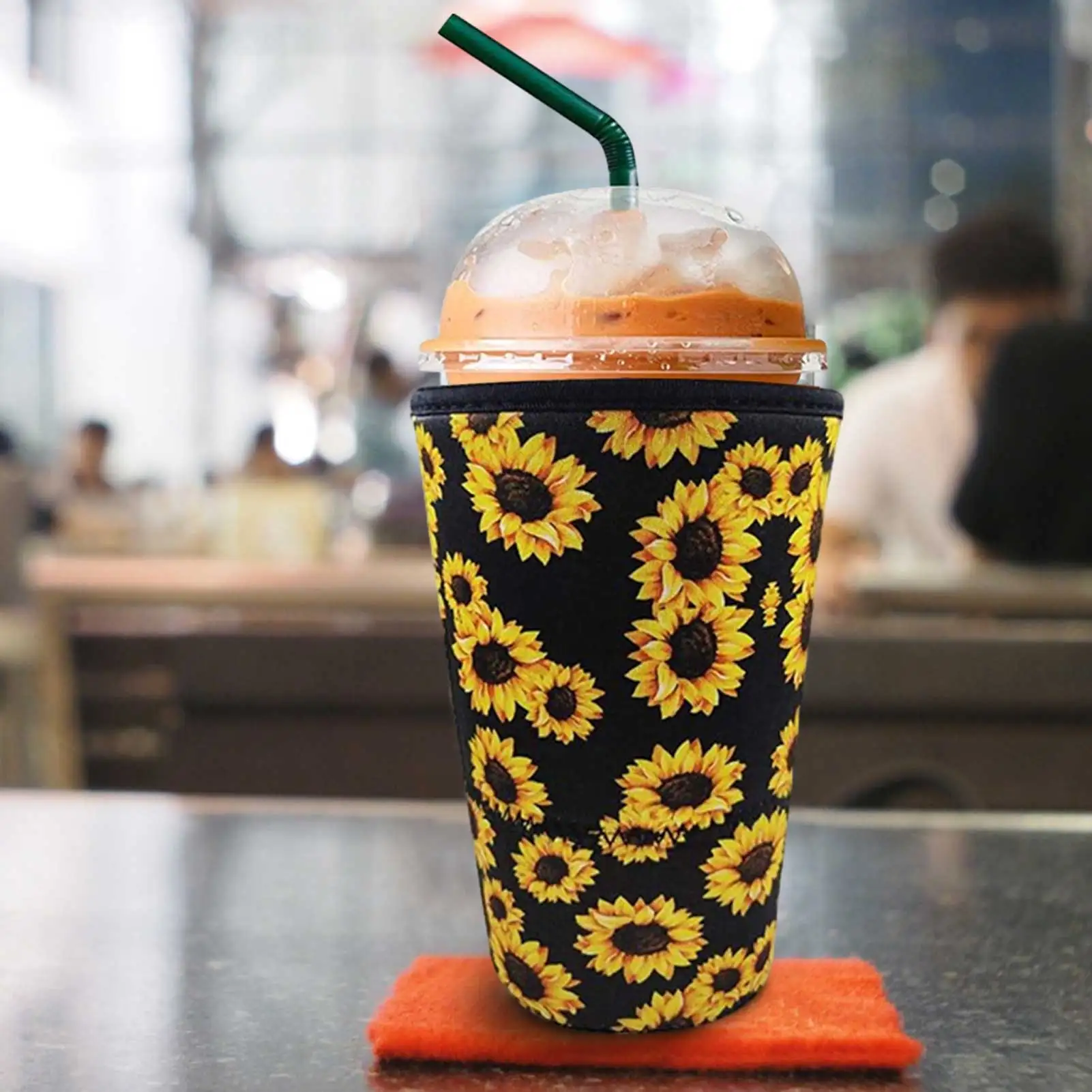 3 шт. многоразовые ледяные кофейные чашки с защитой от падения неопреновый рукав