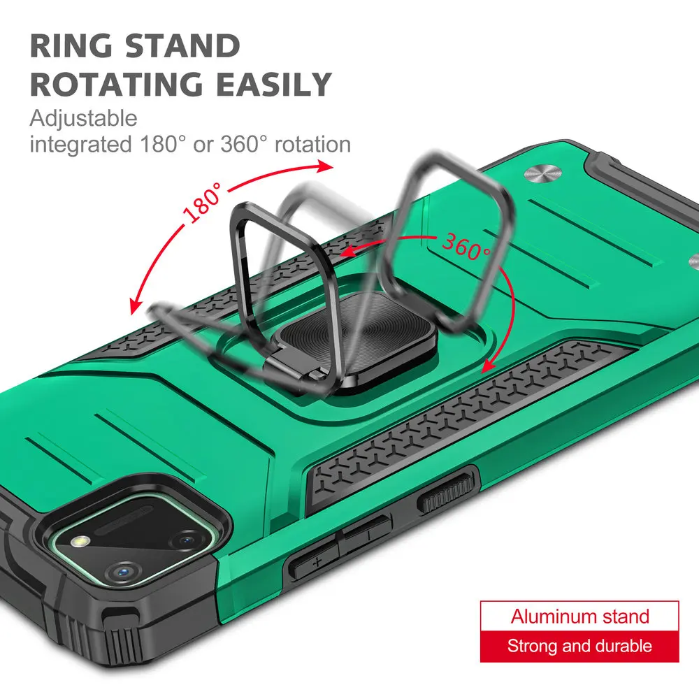 realme c11 premium case luxury ring magnetic car phone holder back panel for oppo realme c11 case realmi c 11 shockproof cover free global shipping