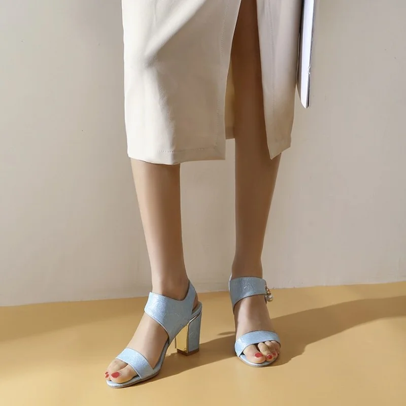 

Platform Women Shoes Plus Size 40-44 Fashion High-heeled Open Toe Buckle Female Sandals Cross-tied Wedding Party Sandals Shoes