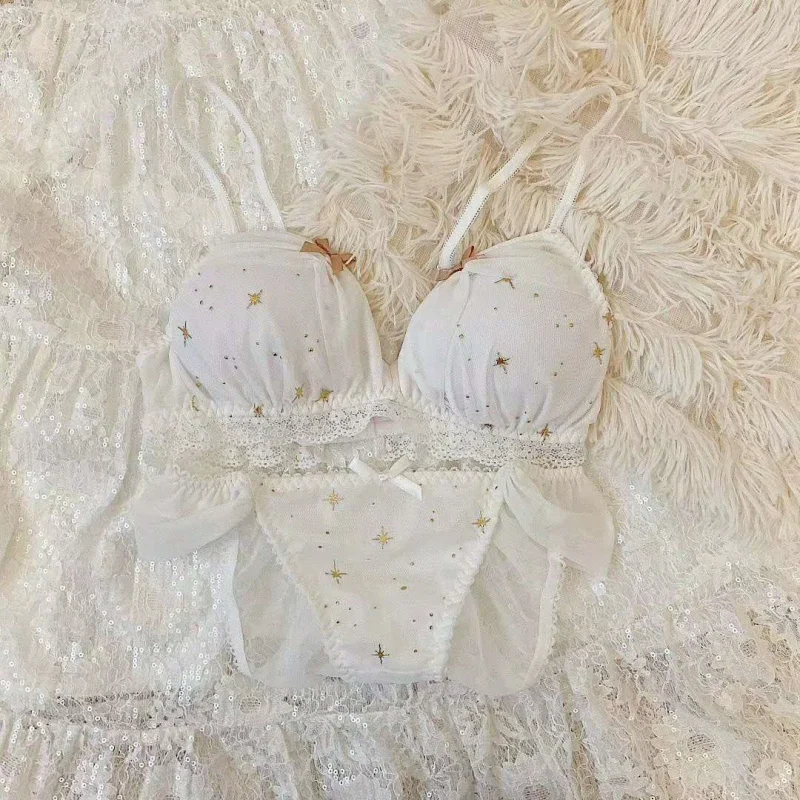 Черно-белый сексуальный женский бюстгальтер без косточек и трусики комплект