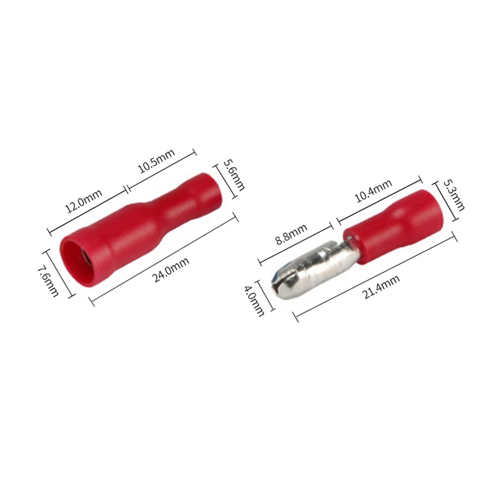 DIANQI 100 шт. 50 пар цилиндрический гнездовой штекер изоляционный Соединительный